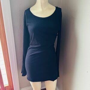 Velvet dress black long sleeve cotton dress size medium